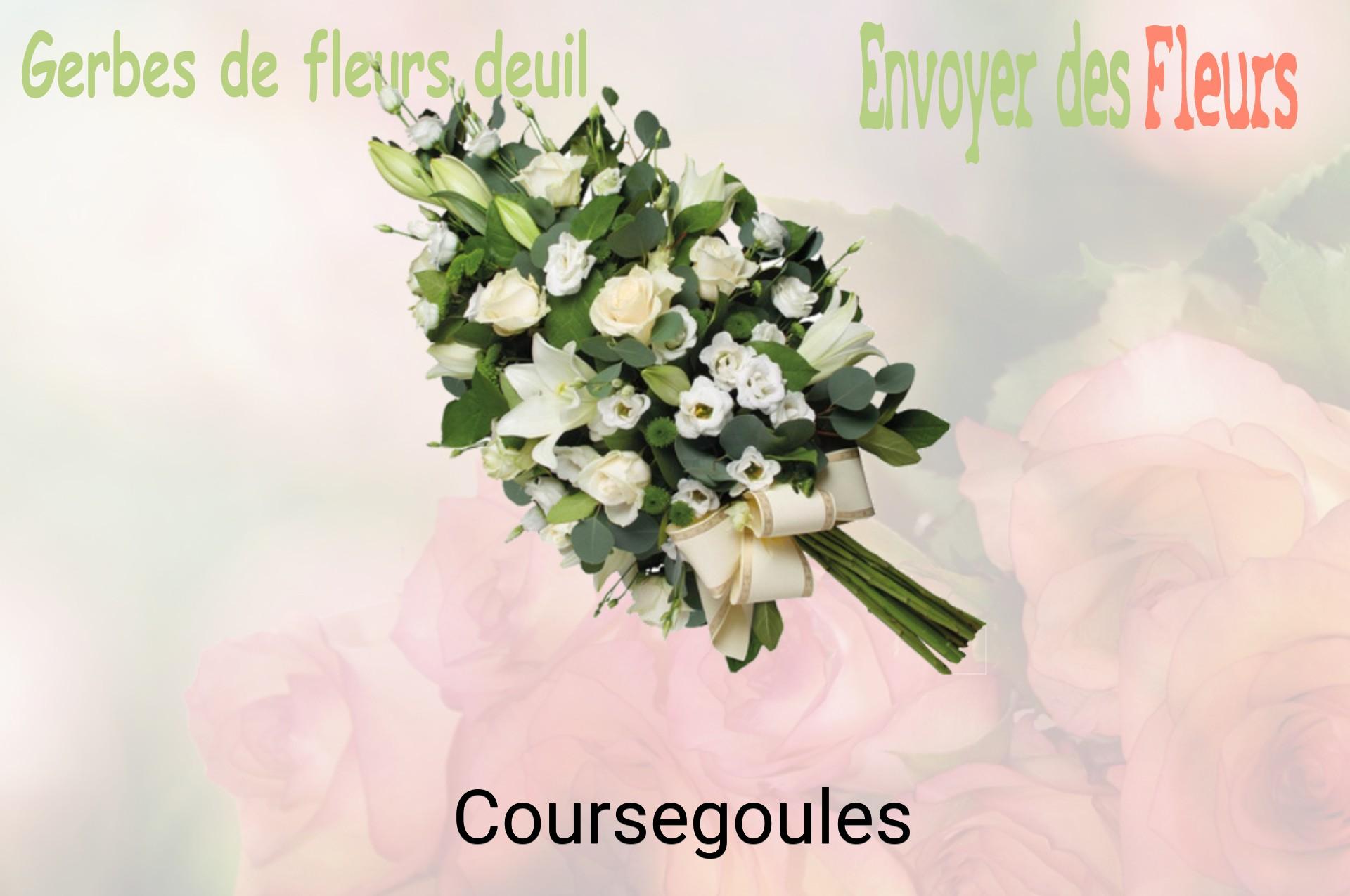 Gerbe de fleurs de deuil livrée à Coursegoules